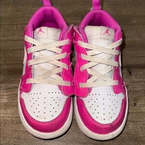 Jordan Kids Pink and White Sneakers